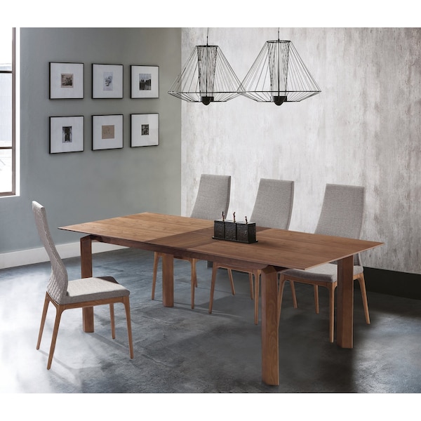Armen Living Treviso Parker Mid-Century Walnut Wood 5 Piece Dining Set SETTVDIWAPKGR - main